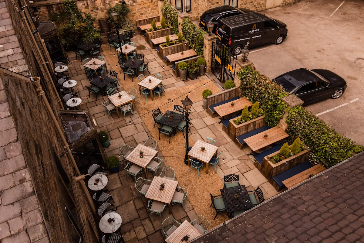 The George's sun trapped courtyard is waiting